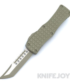 MICROTECH 919-1FRCFTS Hera Auto OTF Signature Series HellHound Shadow Tanto Edge Forest Green Cerakote / Satin Flats Blade with Forest Green Aluminum Handles