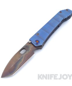 Medford Knives 187 DPT D2 Vulcan Tanto Blade with BB/Blue Armadillo Handles / Flamed Hardware / Blue Clip