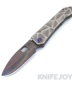 Medford Knives 187 DP D2 Vulcan Blade with BB/Silver Stained Glass Handles / Flamed Hardware and Clip