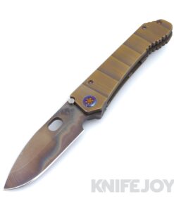 Medford Knives 187 DP D2 Vulcan Drop Point Blade with BB/Bronze Armadillo Handles / Flamed Hardware and Clip