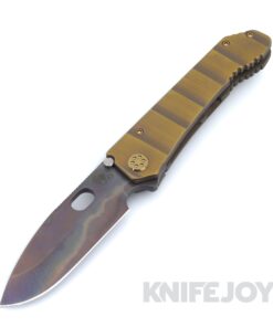 Medford Knives 187 DP D2 Vulcan Drop Point Blade with BB/Bronze Armadillo Handles / Flamed Hardware / Bronze Clip