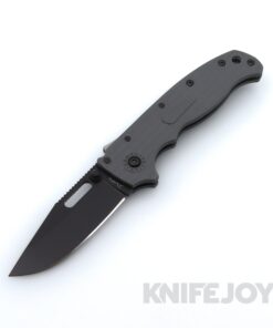 Demko Knives AD20.5 DLC Clip Point D2 Blade Shark Lock with Grey Textured Grivory Handles