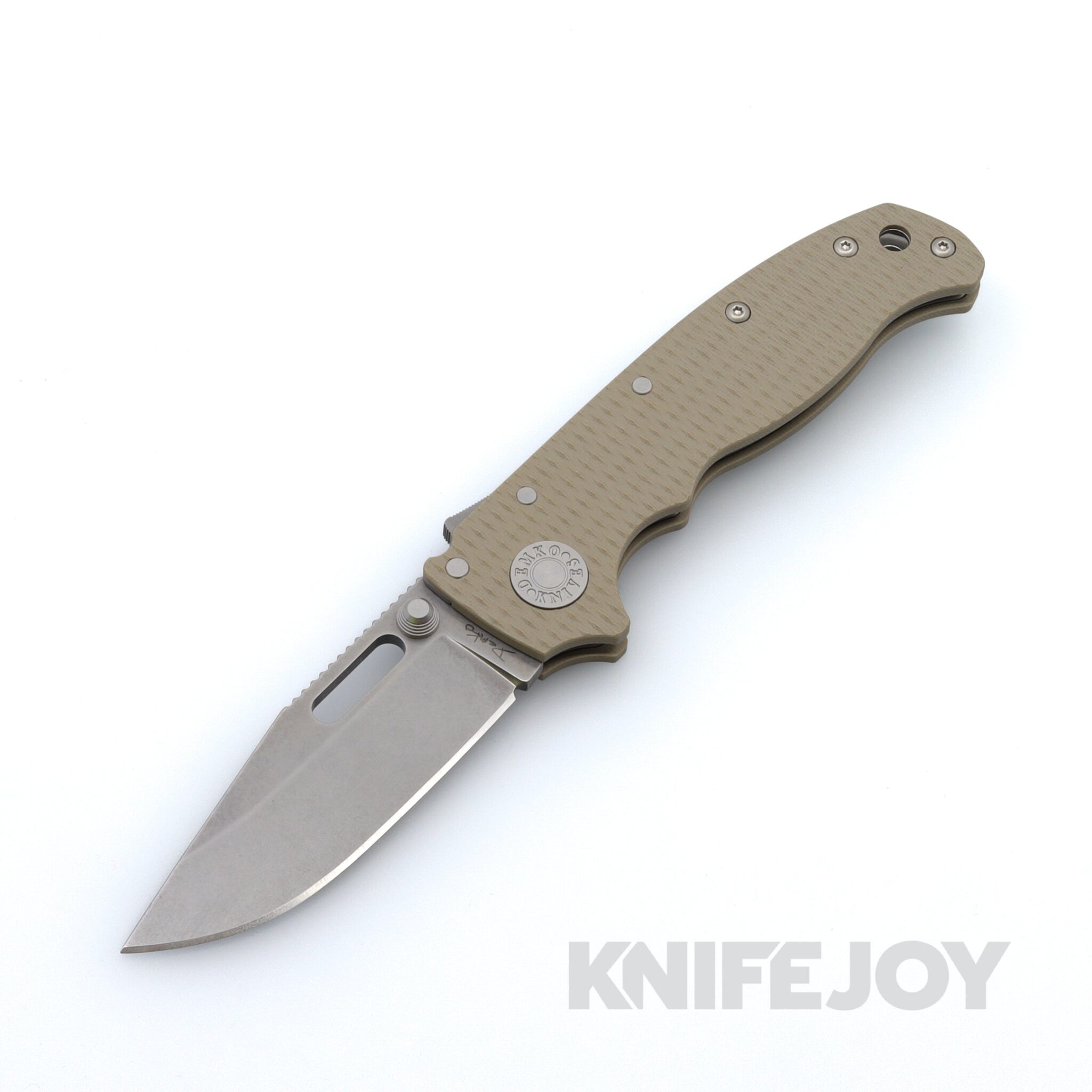 Demko Knives AD20.53VFDEG10-CP 3V Clip Point Blade with FDE G10 Handles