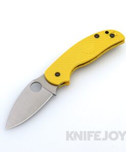 Spyderco C123PYL Sage 5 Lightweight Salt Compression Lock Knife with Plain Magnacut Blade and Yellow Bi-Directional Textured FRN Handles