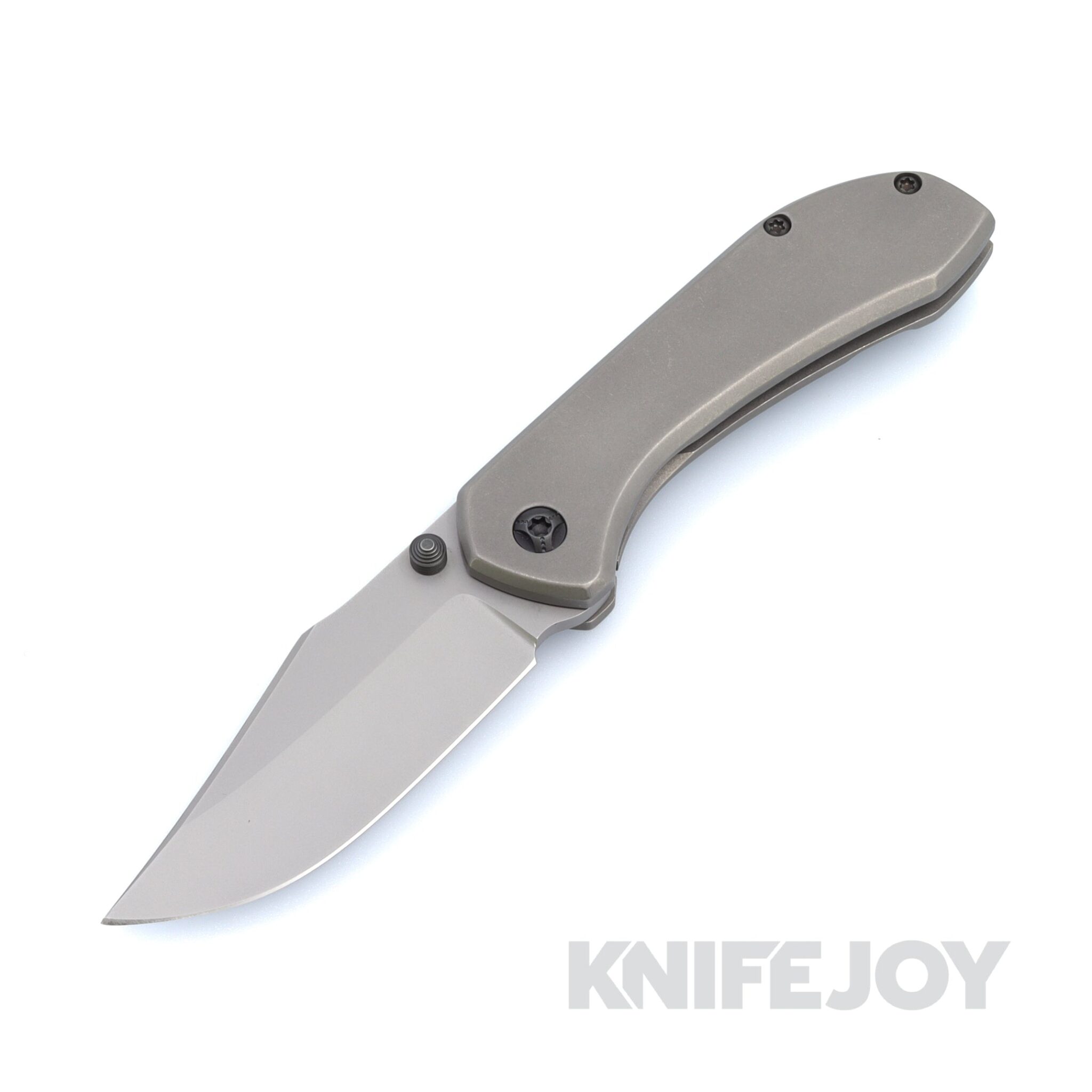 Boatright Bladeworks Custom Esker-F Stonewash Magnacut Blade with Stonewash Titanium Handles / Titanium Spacer / Stainless Steel Hardware