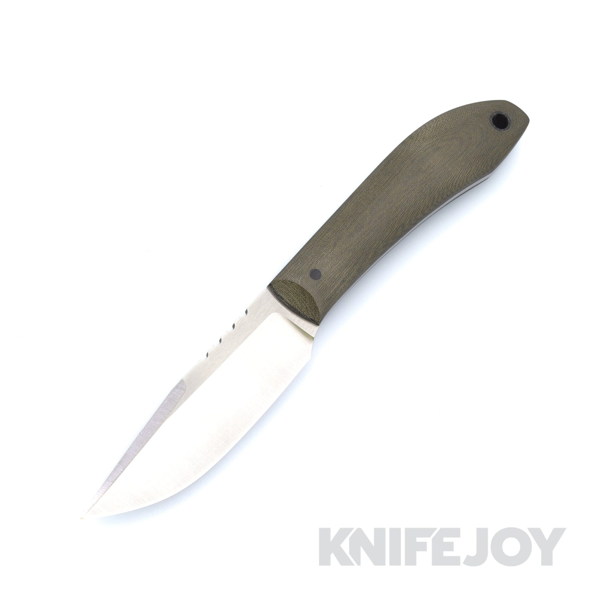Boatright Bladeworks Custom Mudlark #015 154CM Fixed Blade with Green Linen Handles and Black Liners