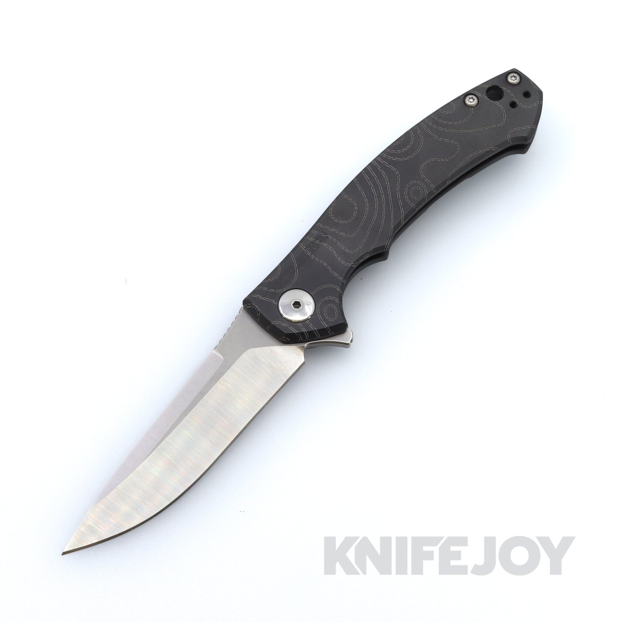 Zero Tolerance Knives ZT 0450 S35VN Blade with Titanium Handles and BoatRight Bladeworks Black Engraved Topo Pattern