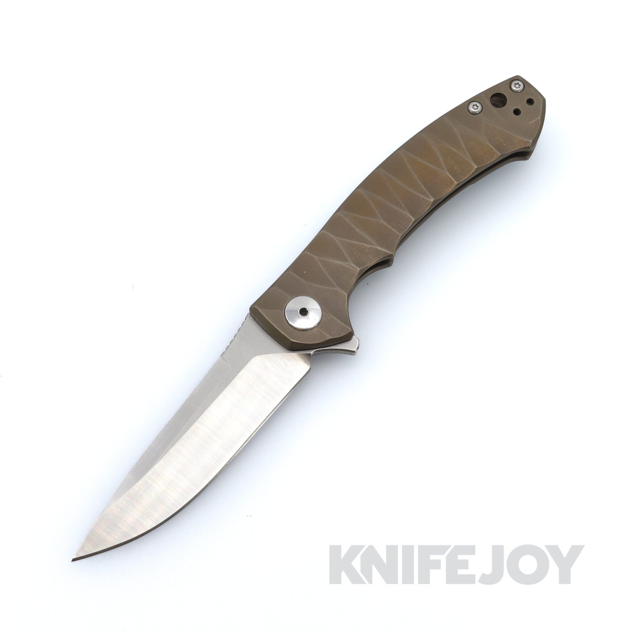 Zero Tolerance Knives ZT 0450 S35VN Blade with Titanium BoatRight Bladeworks Customized Bronze-Anodized Rock-Textured Handles
