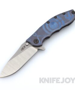 Zero Tolerance ZT 0562TI Rick Hinderer Design CPM-20CV Blade and Titanium Handles with Boatright Bladeworks Customs Blue/Bronze Engraved Atlantean Pattern