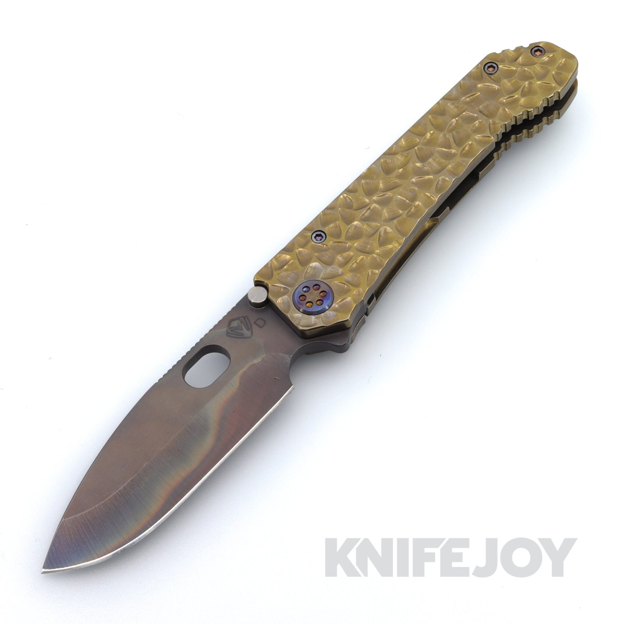 Medford Knives 187 DP D2 Vulcan Drop Point Blade with Bronze Peaks & Valleys Handles / Flamed Hardware and Clip