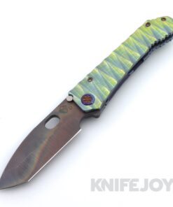 Medford Knives 187 DP D2 Vulcan Tanto Blade with Green Lightning Handles / Flamed Hardware and Clip