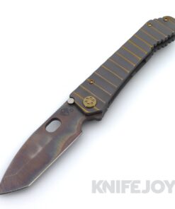 Medford Knives 187 DPT D2 Vulcan Tanto Blade with BB/Cement Bronze Gator Belly Handles / Bronze Hardware and Clip