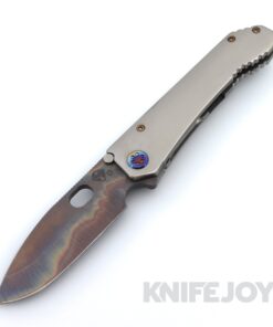 Medford Knives 187 DP D2 Vulcan Drop Point Blade with Tumbled "Radius Contoured" Handles / Flamed Hardware and Clip