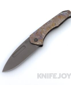 Medford Knives Praetorian Slim S35VN Acid Distressed Drop Point Blade with Scorched Earth Predator Handles / Old School Bronze Spring / OS Tumbled PVD Hardware and Clip