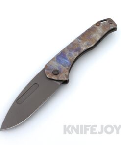 Medford Knives Praetorian Slim S45VN Acid Distressed Drop Point Blade with Scorched Earth Predator Handles / Old School Bronze Spring / OS Tumbled PVD Hardware and Clip