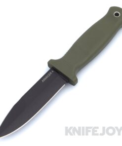 Demko Knives Armiger 4 Fixed Blade Spear Point Powder Coated Blade with OD Green Rubberized Handles/ Kydex Sheath