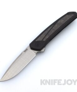 Pena X-Series Cobra Flipper Satin M4 Blade with PVD Titanium / Black Dunes Fat Carbon Inlay Scales