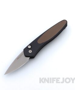 Pro-Tech Knives 3640-Brown Half-Breed Stonewash Blade with Brown G10 Inlay on Black Handle