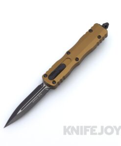 MICROTECH 225-1TA Dirac OTF Auto Double Edge Tactical Standard Blade with Tan Aluminum Handles