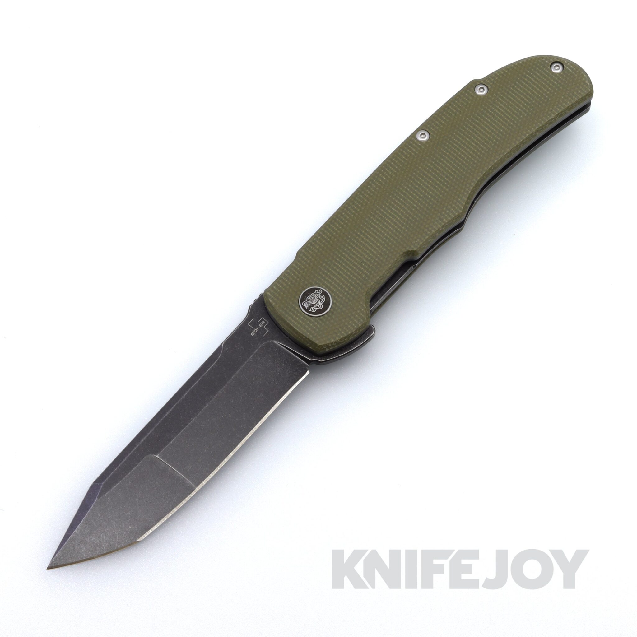 Boker Knives Boker Plus 01BO889 Tac-Master Folding Knife Blackwash Nitro-V Blade with OD Green Micarta Handles