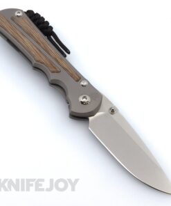Chris Reeve Knives Large Inkosi LEFT HAND Plain Drop Point Magnacut Blade with Natural Canvas Micarta Inlay and Glass Blasted Titanium Handles
