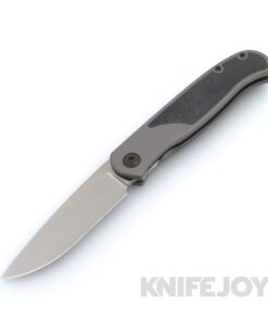 Trevor Burger Custom Knives TBC-ATLAS41 Atlas SFL Drop Point Satin Blade with Gray Canvas Micarta Inlay Titanium Handles and Titanium Hardware