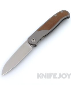 Trevor Burger Custom Knives TBC-ATLAS43 Atlas SFL Wharncliffe Satin Blade with Brown Linen Micarta Inlay Titanium Handles and Titanium Hardware