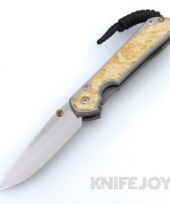 Chris Reeve Knives Small Sebenza 31 with Drop Point Magnacut Blade and Polished Titanium Handles with Box Elder Inlay