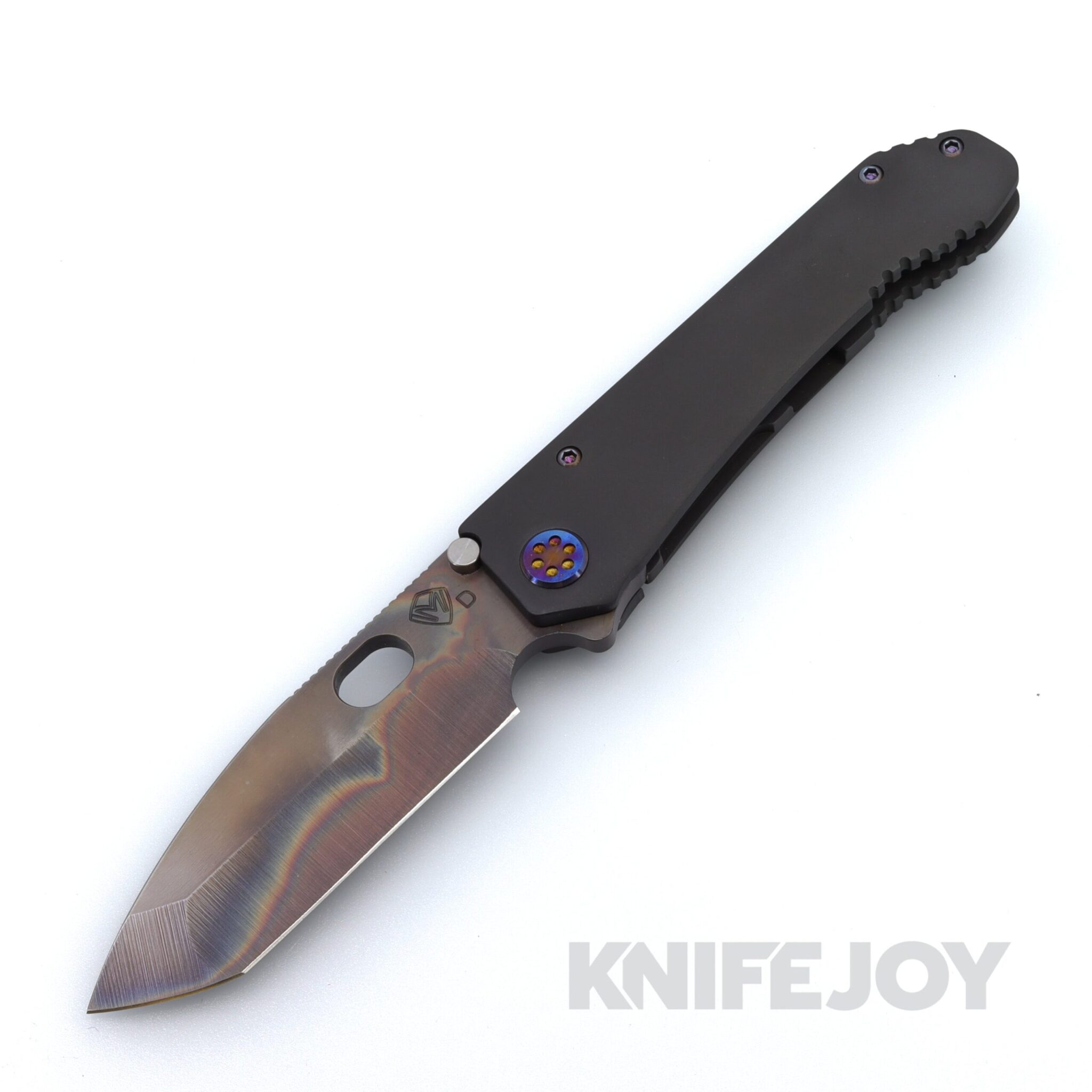 Medford Knives 187 DPT D2 Vulcan Tanto Blade with Black "Radius Contoured" Handles / Flamed Hardware / DLC Clip