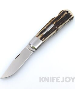 Jim Dunlap Custom Knives Remington 1306 Lockback CPM 154 Blade with Stag Handles
