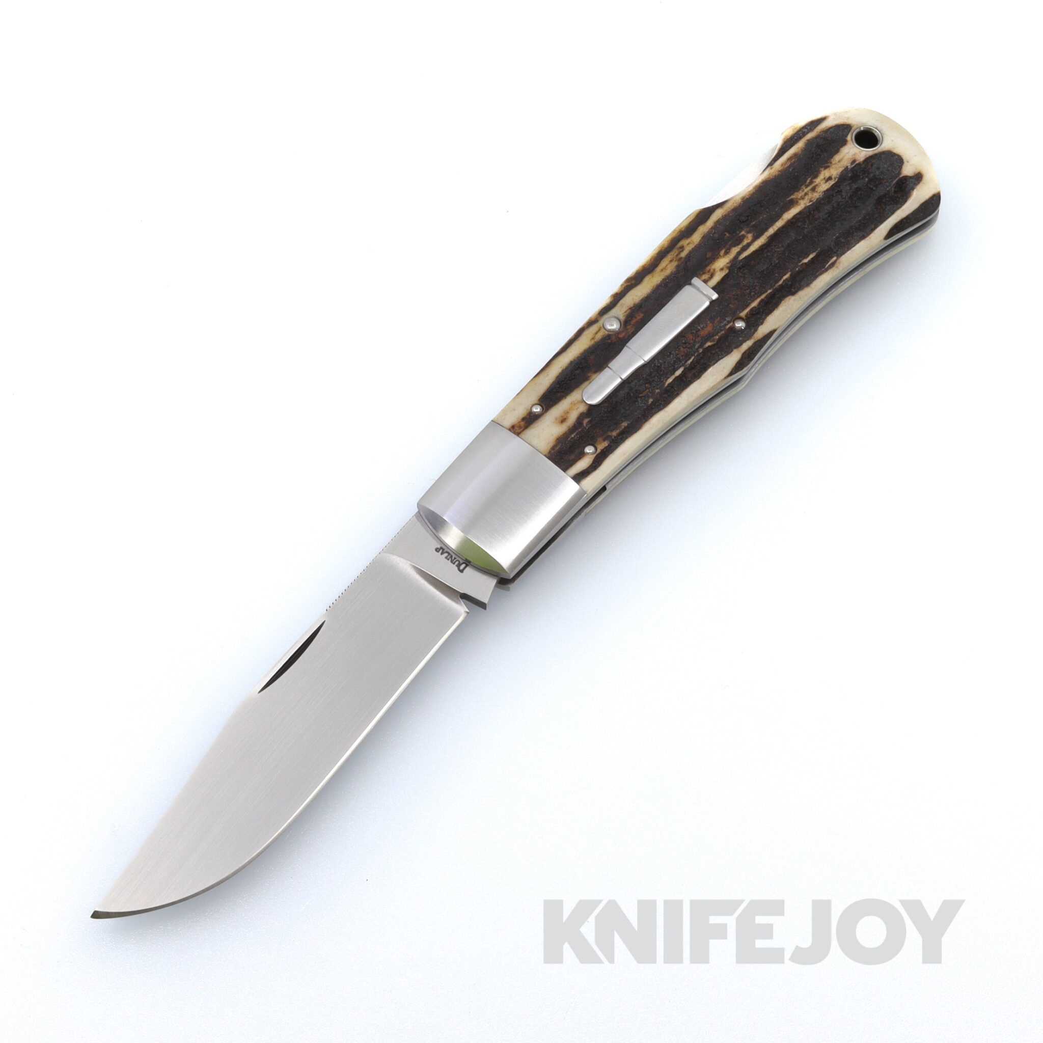 Jim Dunlap Custom Knives Remington 1306 Lockback CPM 154 Blade with Stag Handles