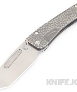 Medford Knives Slim Midi Marauder S45VN Tumbled Tanto Blade with BB/ Brush Silver "Cobblestone" Handles/ Standard Hardware and Clip