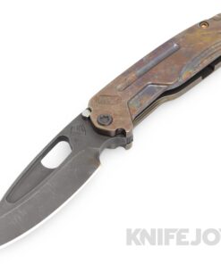 Medford Knives Infraction S45VN Acid Distressed Blade with "Scorched Earth" Handles/ Old School Bronze Spring/ Maker's Ano Hardware and Clip