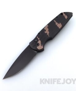 Pro-tech Knives 2025 BLADE TX TR-3 Sandstorm OP with Sterile Black 154CM Blade and Sandstorm Black / FDE Camo Handle / Black Hardware / Tritium Button