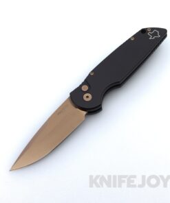 Pro-tech Knives 2025 BLADE TX TR-3 RG with Rose Gold 154CM Blade and Black Handle with Rose Gold Texas Logo / Rose Gold Button / Black Clip
