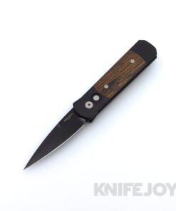 Pro-tech Knives 707-BOCOTE GODSON Knife with DLC Blade and Black Aluminum Handle with Bocote Inlays