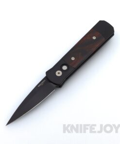 Pro-tech Knives 707-C GODSON Knife with DLC Blade and Black Aluminum Handle with Cocobolo Inlays
