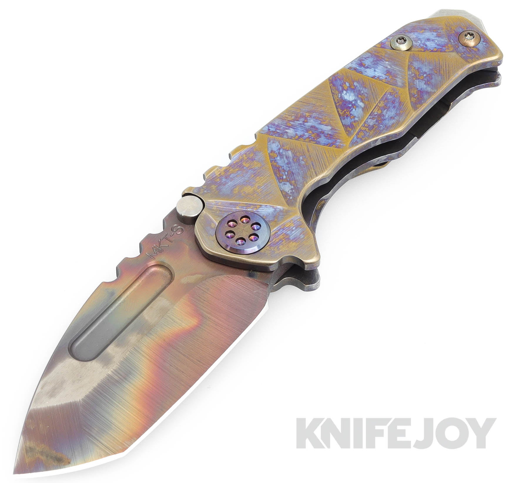 Medford Knives Micro Praetorian T S45VN Vulcan Tanto Blade with Flamed Bronze Stained Glass Handles/ Flamed Hardware/ PenFlm Bronze Clip