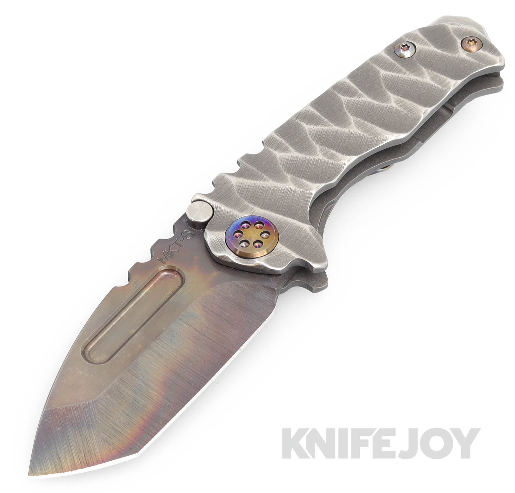 Medford Knives Micro Praetorian T S45VN Vulcan Tanto Blade with Brush Silver Predator Handles/ Flamed Hardware and Clip