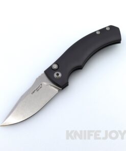 Les George Defiant 7 Valmara with Stonewash CPM 154 Blade and Black Aluminum Handle