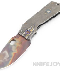 Medford Knives TFF-1 S45VN Vulcan Blade with Tumbled "Warthog/ Stars& Bars/ Rivets" Handles/ Flamed Hardware and Clip