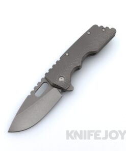 Attn2Detail Mercantile Knives Mark 2 Medium Stonewash S30V Drop Point Blade with Stonewash Flow Titanium Handles