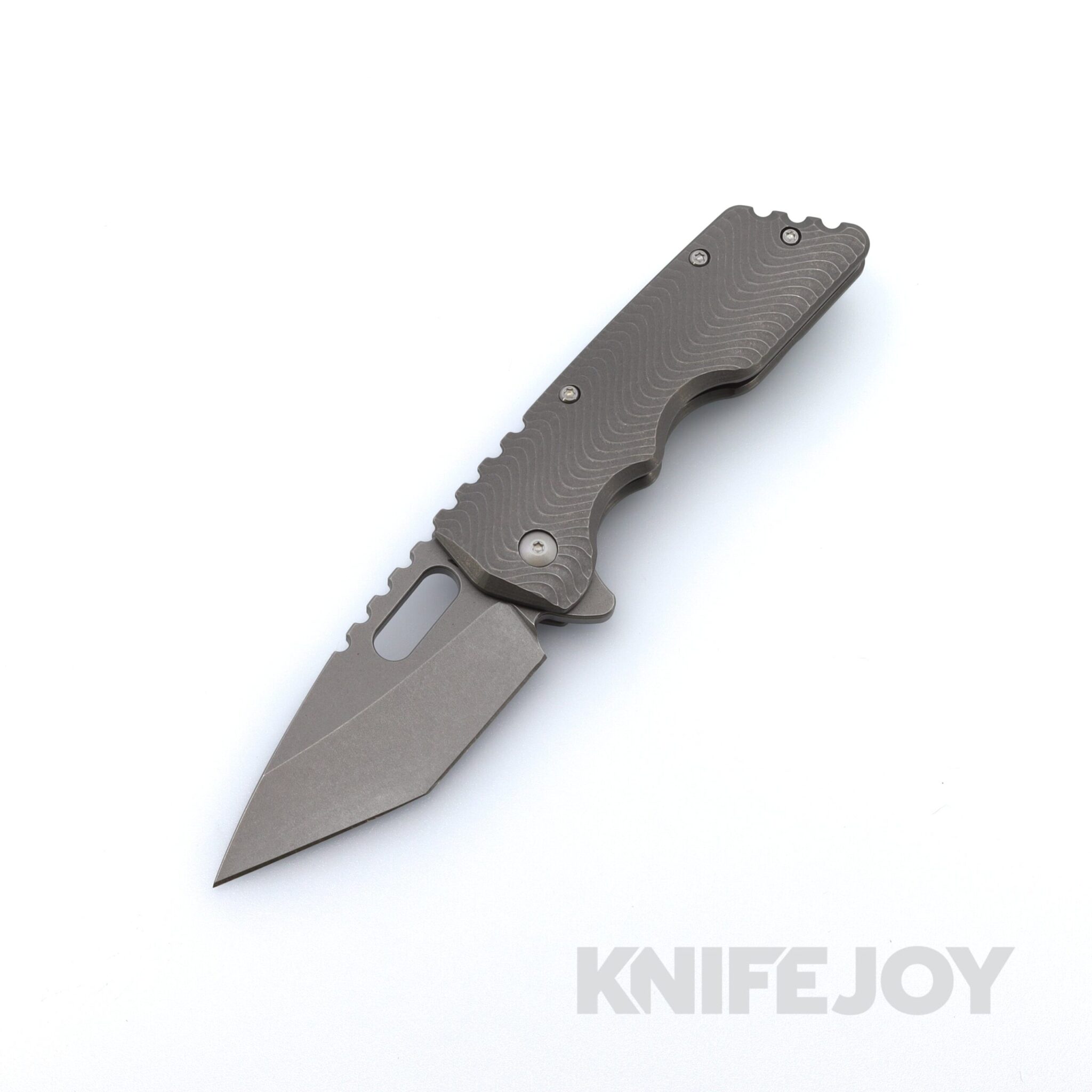 Attn2Detail Mercantile Knives Mark 2 Medium Stonewash S30V Hissatsu Blade with Stonewash Flow Titanium Handles