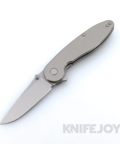 American Blade Works Model 1 V7 Flipper Stonewash Drop Point Magnacut Blade with Titanium Handles