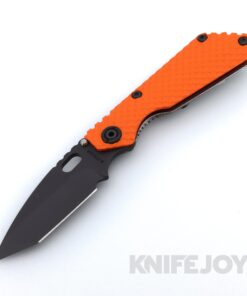Mick Strider Knives SnG Black Oxide Magnacut Tanto Blade with Orange Double Gunner Grip G10 Handle