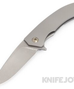 Trevor Burger Custom Knives TBC-DAKAR03 DAKAR Flipper Folder Plain Stonewash Blade with Titanium Handles/ Bronze Hardware and Clip