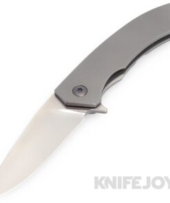Trevor Burger Custom Knives TBC-DAKAR05 DAKAR Flipper Folder Plain Satin Blade with Titanium Handles/ PVD Hardware and Clip