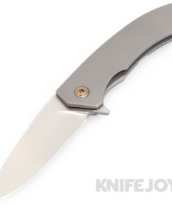 Trevor Burger Custom Knives TBC-DAKAR07 DAKAR Flipper Folder Plain Satin Blade with Titanium Handles/ Bronze Hardware and Clip