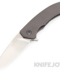 Trevor Burger Custom Knives TBC-DAKAR08 DAKAR Flipper Folder Plain Satin Blade with Titanium Handles/ PVD Hardware and Clip