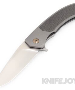 Trevor Burger Custom Knives TBC-DAKAR12 DAKAR Flipper Folder Plain Satin Blade with Fat Carbon Fiber Inlay/ Titanium Handles/ Bronze Hardware and Clip